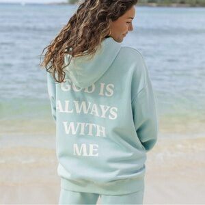Women's soft blue/ aqua Hoodie